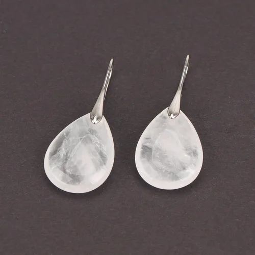 Vista 3 de Aretes colgantes de piedra natural con piedra natal curativa