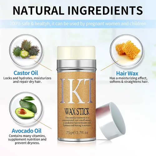 Vista 4 de FUNAN Juego de 9 palos de acabado de cabello con barra de acabado de cabello, barra de cera para el cabello, herramientas para la cola del cabello