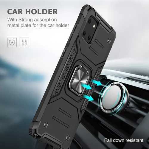 Vista 3 de Asuwish Funda para teléfono Samsung Galaxy Note 10 Lite con protector de pantalla de vidrio templado y soporte de anillo delgado híbrido protector