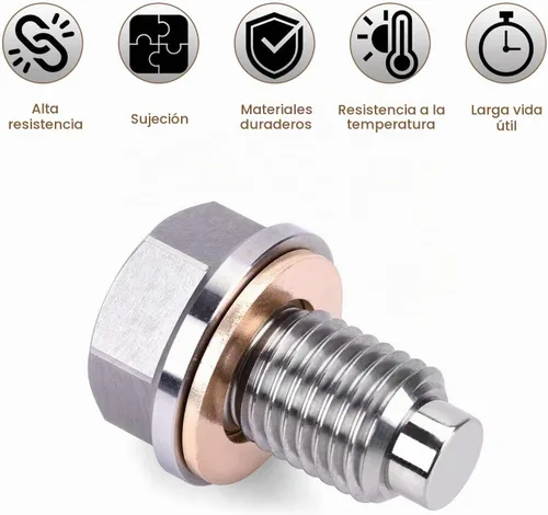 Vista 3 de 1 PC Tuerca de Drenaje de Aceite para Coche, Tapón de Drenaje de Aceite a Prueba de Fugas, Tornillo de Drenaje de Aceite con Junta de Cáscara