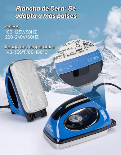 Vista 2 de JOYTUTUS Basic Ski Snowboard Tuning Kit with Wax Ski Snowboard Wax Kit with Waxing Iron