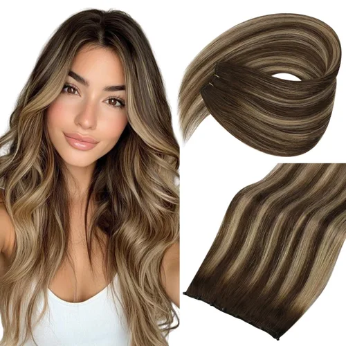 Vista 12 de Sunny Hair Trama doble negra del negro de las extensiones del pelo humano