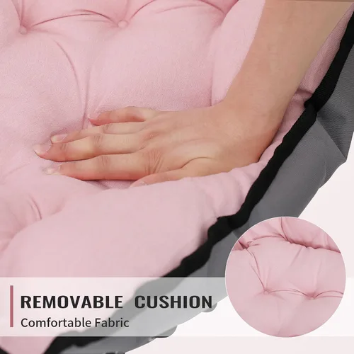 Vista 5 de KROFEM Silla plegable con platillo para sala de estar, acogedora silla circular redonda, ideal para dormitorio, espacios pequeños, salón