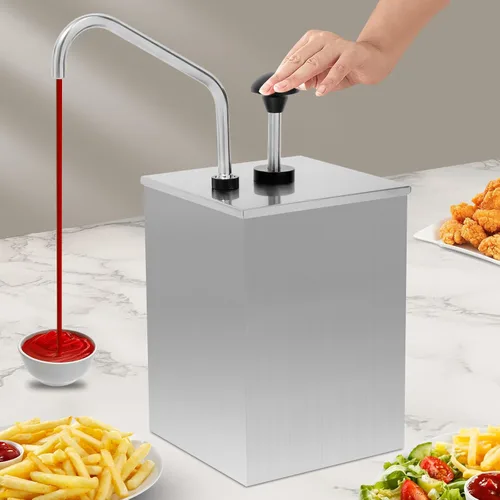 Vista 4 de Bomba dispensadora de salsa comercial de acero inoxidable 304, ketchup, dulce de azúcar caliente, chocolate con queso, caramelo caliente