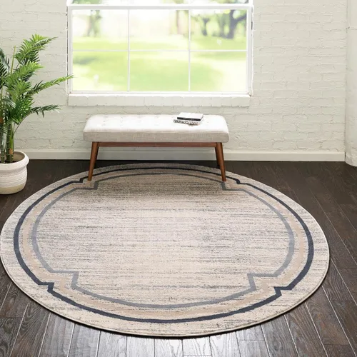 Vista 35 de Unique Loom Oasis Collection - Alfombra de área - Fuente (2 pies x 3 pies, rectangular, gris/marfil)
