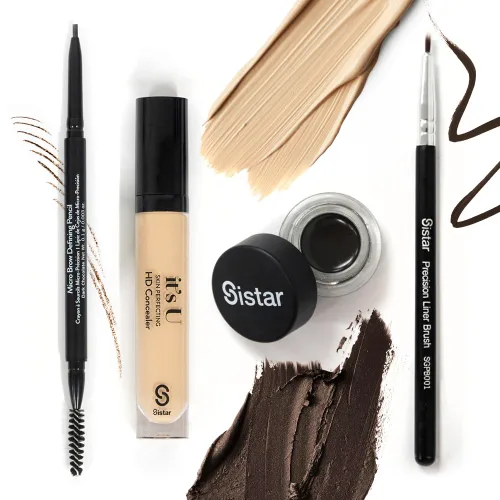 Vista 7 de Sistar Lápiz de cejas micro definidor de cejas impermeable, relleno y forma ultra fino de doble extremo (chocolate oscuro)