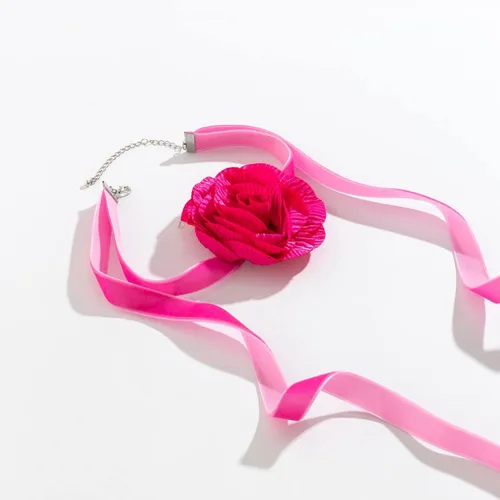 Vista 5 de HIIXHC Gargantilla de flores para mujer, sexy, gargantilla de cuero, gargantilla gótica, gargantilla gótica, disfraz de Halloween, regalo de joyería