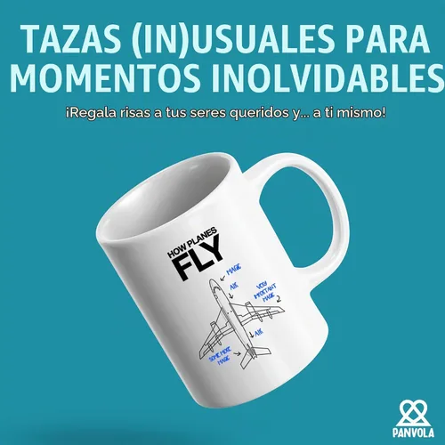Vista 2 de Panvola How Planes Fly Pilot Taza Aviation Aerospace Engineer Taza 11oz