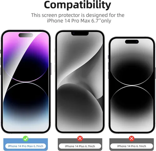 Vista 206 de NEW'C Paquete de 3 protectores de pantalla de privacidad para iPhone Air/iPhone 17 Air (6.5 pulgadas), película de vidrio templado antiespía