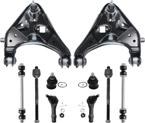 Vista 62 de Detroit Axle - Kit de suspensión delantera de 10 piezas para Jeep 2002-2004