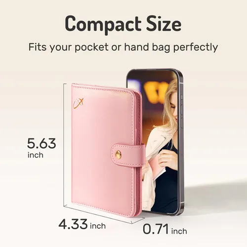 Vista 4 de Forvencer Funda para pasaporte con cierre de cremallera seguro, cartera de pasaporte premium para viajes, bonita funda de tarjeta de bloqueo RFID