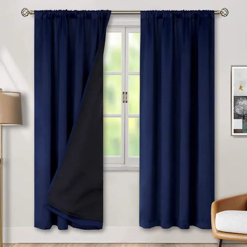 Vista 29 de BGment - Cortinas opacas para sala de estar de 63 pulgadas de largo, juego de 2 paneles, cortinas para oscurecer toda la habitación, cortinas