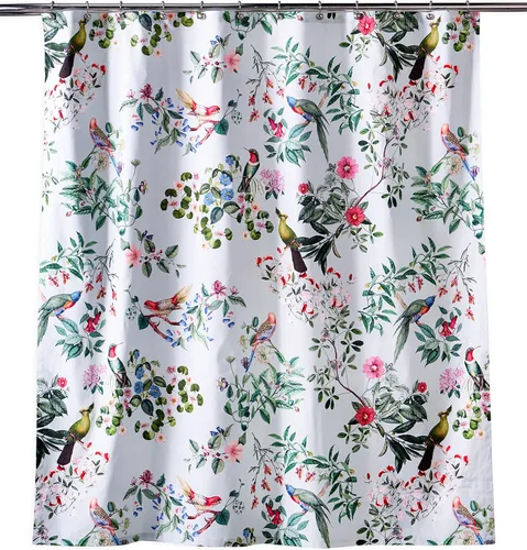Vista 18 de Maison d' Hermine Cortina de ducha 100% algodón, un panel, 70 x 72 pulgadas, cortinas de ducha de tela lavable para baño, fácil de colgar con 12