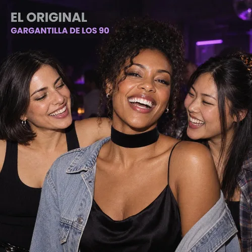 Vista 5 de Gargantilla negra para mujer, cuello de cinta gruesa de terciopelo ancho de los años 90 Negro