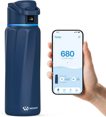 Vista 16 de BOOST - Botella de agua inteligente que te recuerda que debes beber, botella aislada al vacío de acero inoxidable sin BPA de 24 onzas, botella
