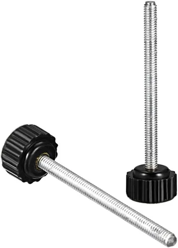Vista 3 de uxcell Perillas de sujeción moleteadas con rosca métrica macho M4 x 1.969 in, tornillo de agarre para pulgar, perno de mango de sujeción manual