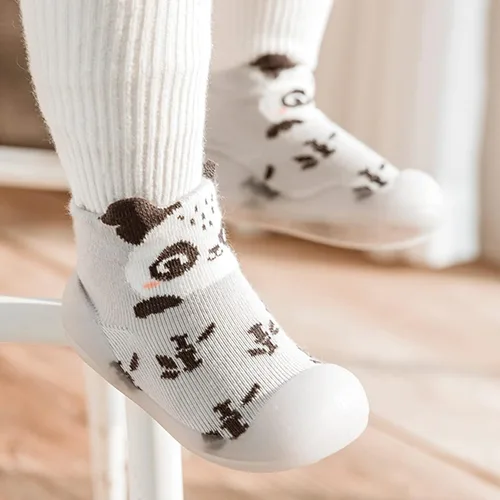 Vista 3 de Zapatos de cuna para bebé, para interiores, para primeros pasos, cálidos, para niñas y niños, zapatos de deporte lindos animales, zapatos