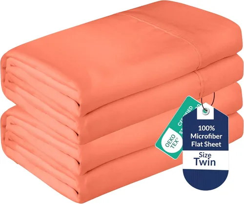 Vista 93 de Royale Linens Juego de 6 sábanas encimeras a granel, sábanas superiores, microfibra suave de 1800, resistente a las arrugas y a las manchas