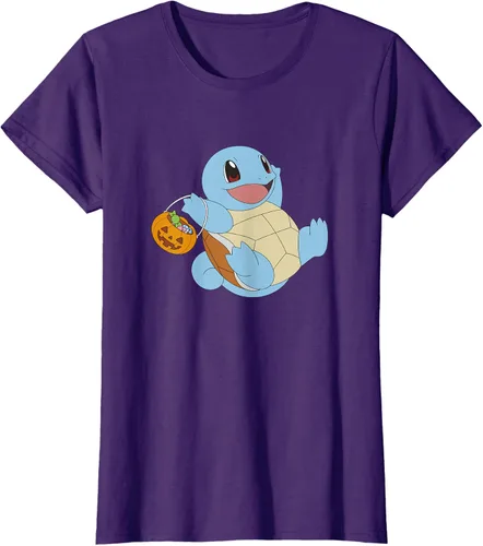 Vista 8 de Pokémon Halloween Squirtle With His Trick or Treat Basket Camiseta, Negro