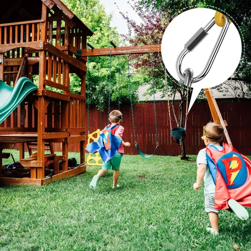 Vista 5 de AGPtek 1 par de gancho rápido de enlace rápido Mosquetón Conector Tornillo Bloqueo Clip para Swing Play Set