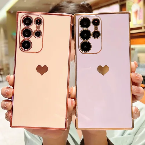 Vista 149 de phylla Funda de teléfono compatible con Samsung Galaxy A12 de 6.5 pulgadas, lindo corazón chapado en oro, elegante funda de lujo para mujer