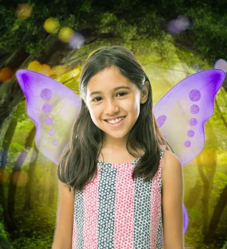 Vista 8 de Butterfly Pixie Fairy Glitter Wings, Lightweight Elastic Straps, Mesh Angel Costume for Party
