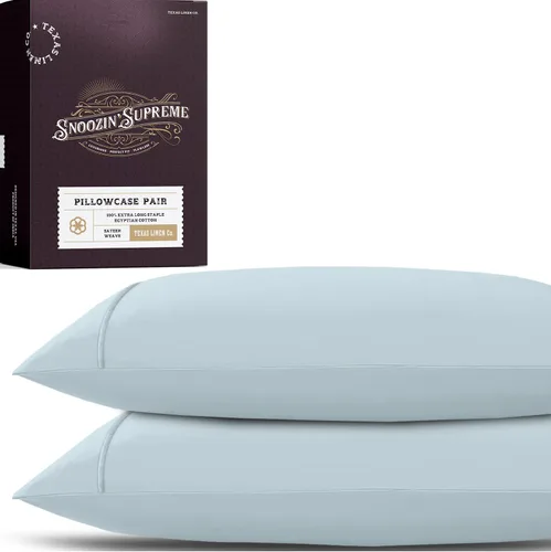 Vista 12 de TEXAS LINEN CO. Juego de 2 fundas de almohada tamaño queen de 100% algodón egipcio - Serie 2000 de lujo, fundas de almohada estándar/tamaño queen