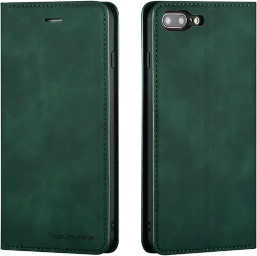 Vista 11 de QLTYPRI Funda para iPhone 6 Plus/6S Plus, cubierta de piel PU con tarjetero, funda tipo billetera con solapa magnética y a prueba de golpes - Vino