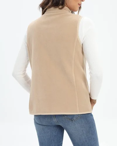 Vista 7 de Xeoxarel Chaleco de forro polar para mujer con 6 bolsillos (XS-2XL)