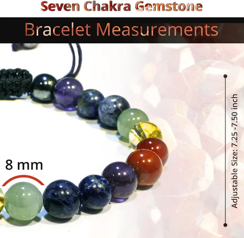 Vista 219 de Adjustable Crystal Bracelet – Gemstone Bead Bracelet with Adjustable Macrame String – Chic Gemstone Bracelet for Men and Women – 8mm Round Healing