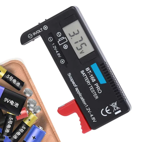 Vista 8 de Walfront BT‑168PRO - Comprobador de batería para pilas de botón (batería de 1,2 ~ 4,8 V, 9 V, pantalla LCD digital)