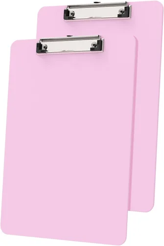 Vista 10 de Portapapeles de plástico, tablero de clip negro A4 de 8.5 x 11 pulgadas para aula, estudiantes, niños, mujeres, tamaño 9 x 12.5 pulgadas con clip