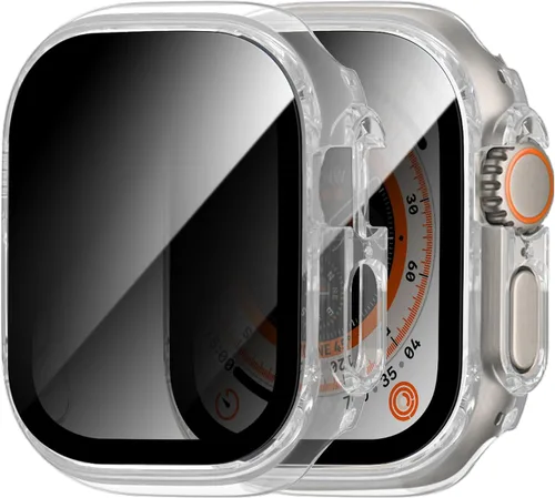 Vista 7 de Paquete de 2 fundas protectoras de pantalla para Apple Watch SE 2025 SE Series 6 5 4 SE de 40mm, protector de vidrio Anti-Espía, cubierta rígida