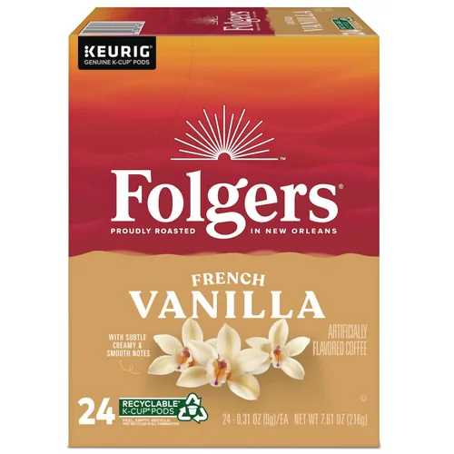 Vista 22 de Folgers Café con sabor artificial a caramelo mantecoso, cápsulas Keurig K-Cup, caja de 10
