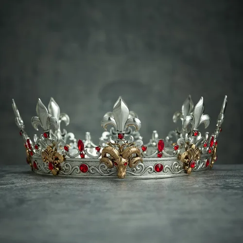 Vista 3 de SWEETV Corona de rey tótem de animal para hombres y mujeres, tiara de metal, accesorios para el cabello para caballero, bruja, gótico, Halloween