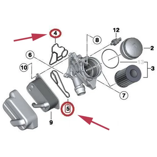 Vista 3 de 11427525335 para BMW E90 E92 328I 3.0L Junta de enfriador de aceite 11427537293 Junta de carcasa de filtro de aceite X3 X4 X5 Z4 128i 323i 328xi
