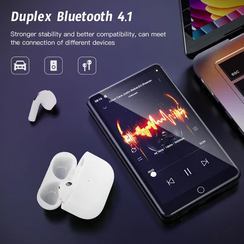 Vista 4 de Reproductor MP3 de 144 GB con WiFi y Bluetooth, pantalla táctil IPS HD de 4.02 pulgadas, reproductor de MP4 con altavoces, reproductor de música
