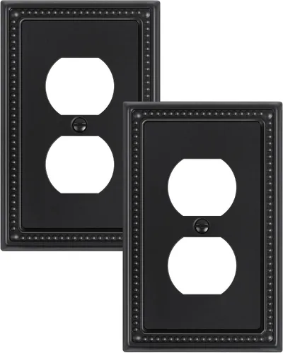 Vista 152 de Paquete de 2 cubiertas de placa de interruptor de luz de doble palanca, cubiertas decorativas de placa de doble interruptor Pearls, placa de pared