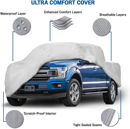 Vista 9 de Motor Trend Funda de Camión de Ajuste Personalizado para Ford F-150 Super Crew/Cab Cama Corta 2001-2019, Funda de Automóvil Resistente Impermeable