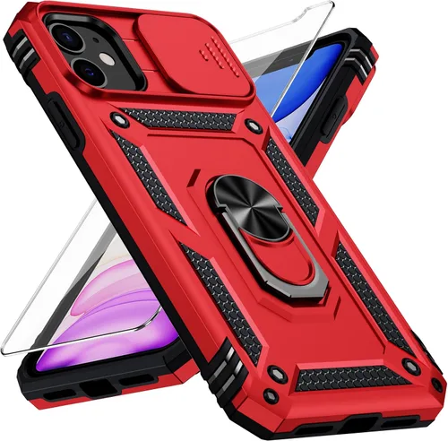 Vista 11 de Funda para iPhone 11 Pro con cubierta para lente de cámara, protector de pantalla HD, protección contra caídas de grado militar de 10 pies, soporte