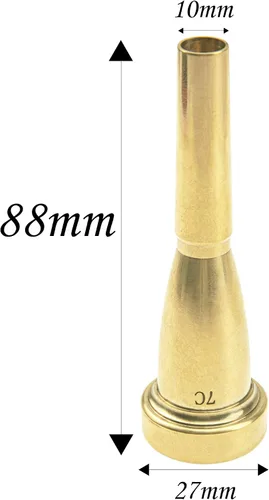 Vista 6 de Boquilla de trompeta chapada en oro de metal compatible con piezas de accesorios de trompeta (7C)
