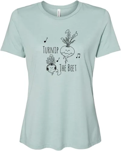 Vista 9 de Cute Women's Screen Printed Crew Neck Tee, Shirts With Sayings, Dusty Blue or Olive