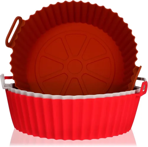 Vista 7 de Hemoton Freidora de aire de silicona para freidora de aire reutilizable, cesta de silicona, forro de repuesto para freidora de aire, accesorios