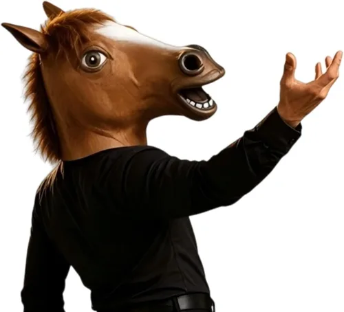 Vista 11 de Máscara de caballo, disfraz de Halloween, máscara realista de látex