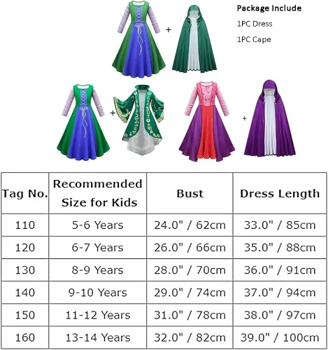 Vista 7 de Disfraz de Halloween para niñas, vestido de bruja para Halloween, trajes de cosplay
