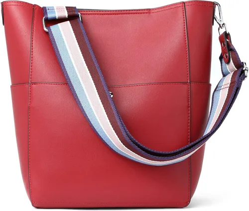 Vista 50 de BROMEN Bolsa Hobo para mujer, diseñada con cuero vegano, de hombro, bandolera