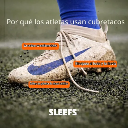 Vista 4 de SLEEFS Fundas de fútbol para cordones seguros, se adapta a cualquier taco Negro