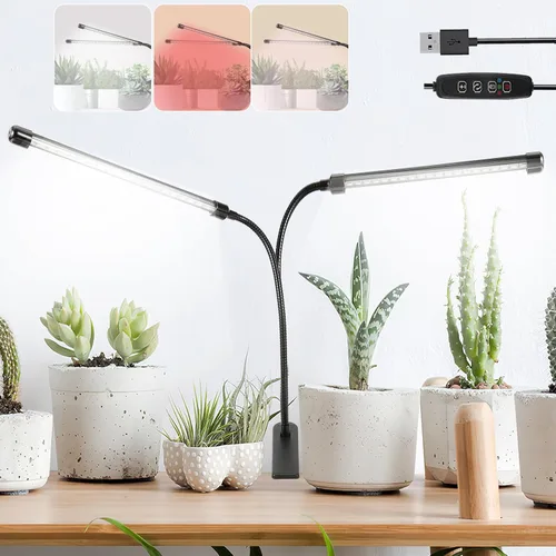 Vista 8 de Luces de Cultivo para Plantas de Interior 20 LED, Luces de Cultivo de Plantas de Interior de Espectro Completo Auto Encendido Apagado