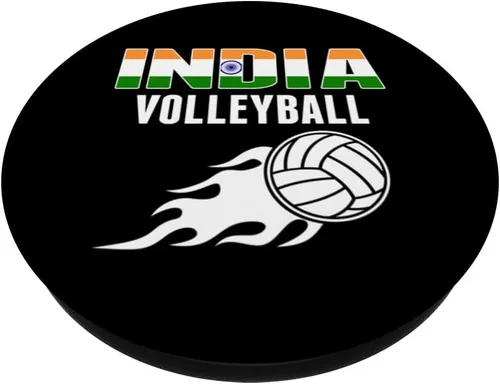 Vista 2 de India Volleyball Fans Jersey Pride Indian Flag Sport Lovers PopSockets Swappable PopGrip