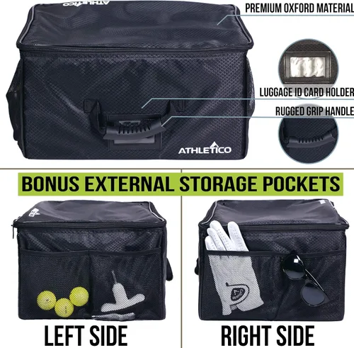 Vista 6 de Athletico Organizador de maletero de golf + bolsa de zapatos (negro)